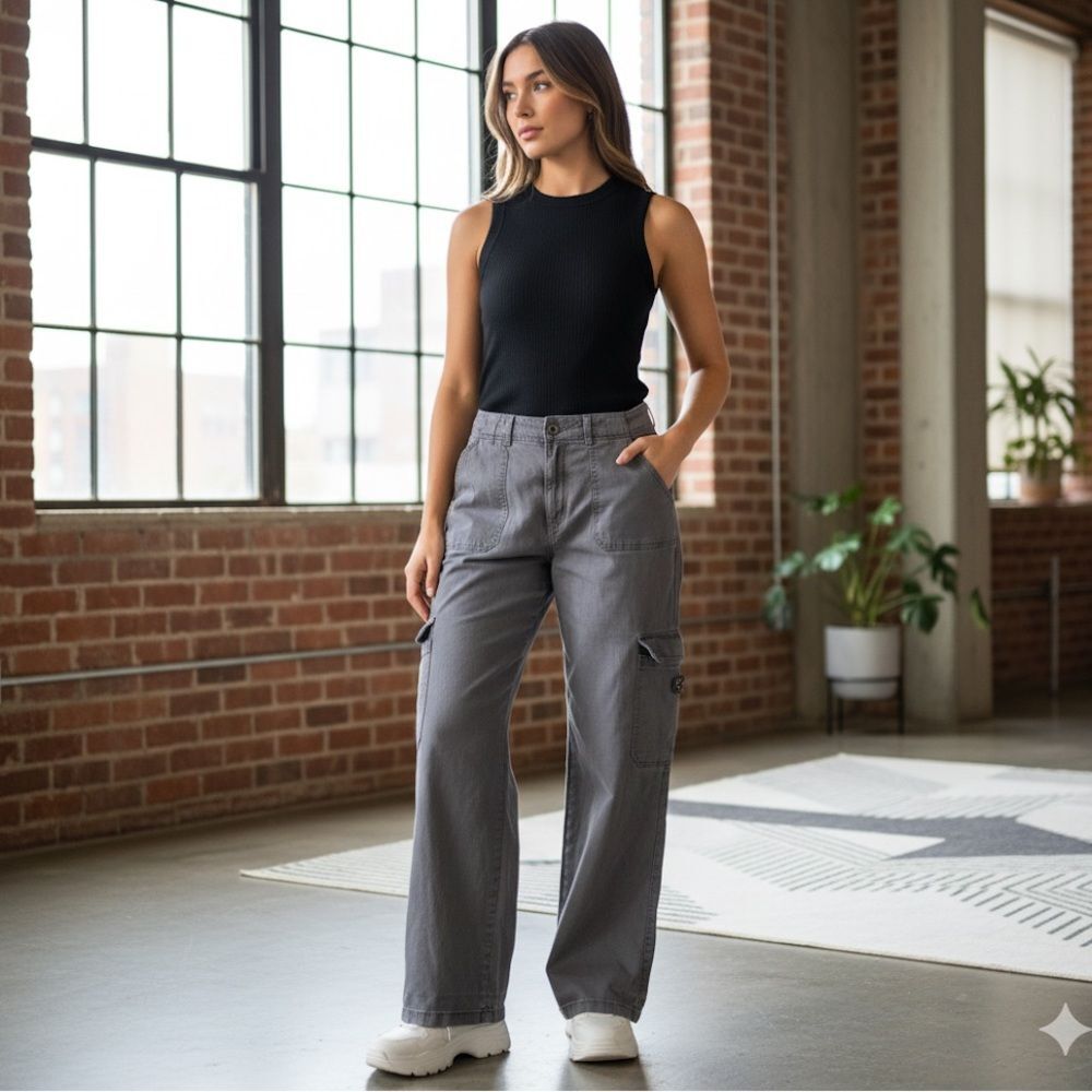 Celebrity Pink Women's Gray Wide Leg Pants